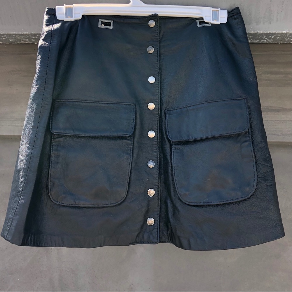 Vintage leather mini skirt